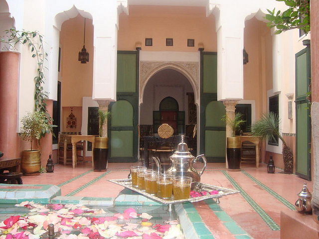 Photo of courtyard patio of Riad Ihssane in Marrakech