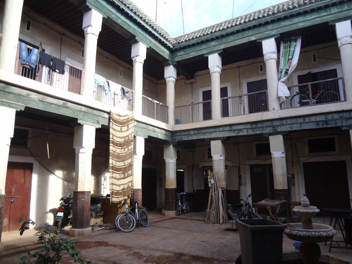 Photo of inside a Marrakech foundouq in Marrakech old medina