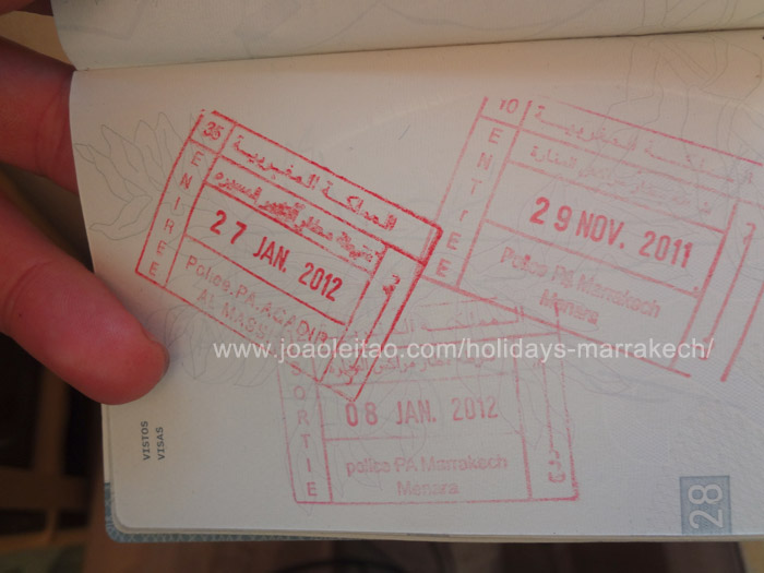 Photo of Moroccan entry stamps in Passport - Morocco visa