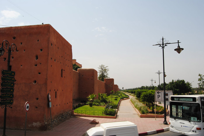 Photo of Marrakech rampart or castle wall on the way to the city center