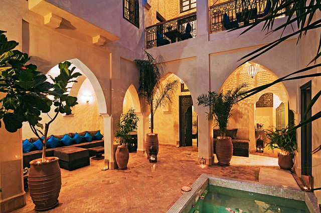 Photo of courtyard patio of Riad Cinnamon in Marrakech