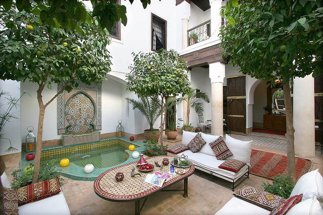 Photo of courtyard patio of Riad Karmela in Marrakech