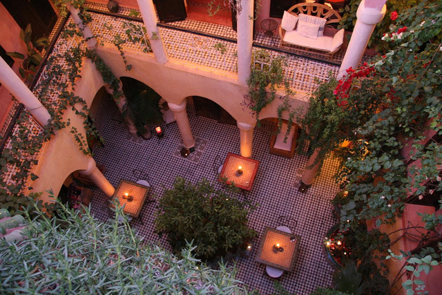 Photo of courtyard patio of Riad Merstane in Marrakech