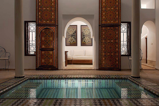 moroccan riads courtyard architecture photos holidays marrakech