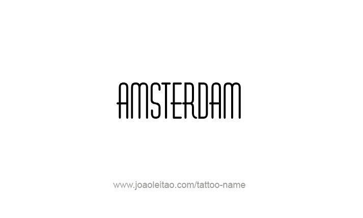 Tattoo Design City Name Amsterdam
