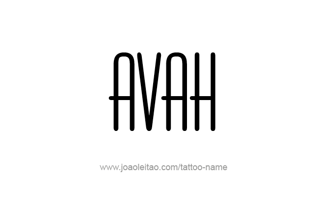 Tattoo Design Name Avah 
