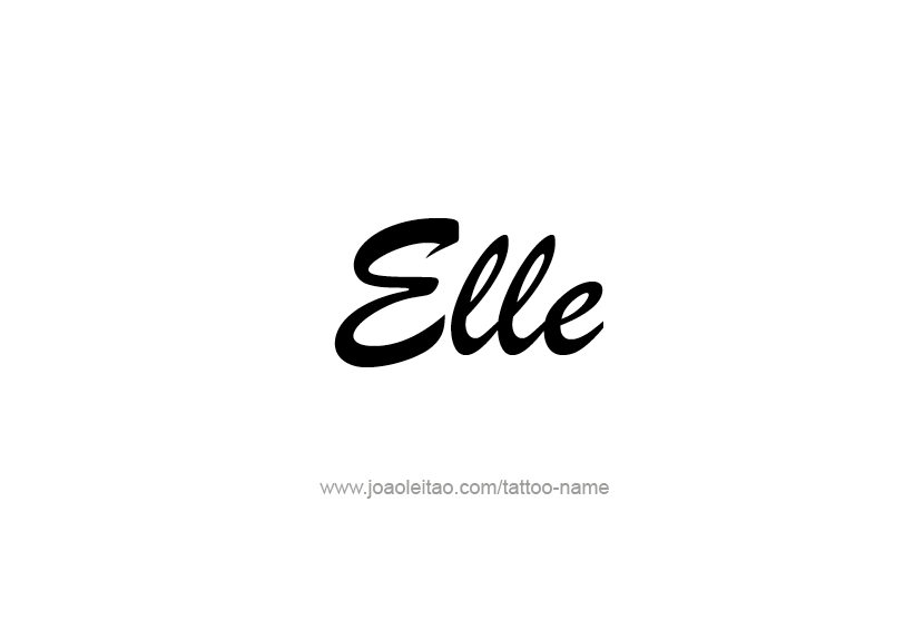 Tattoo Design Name Elle   