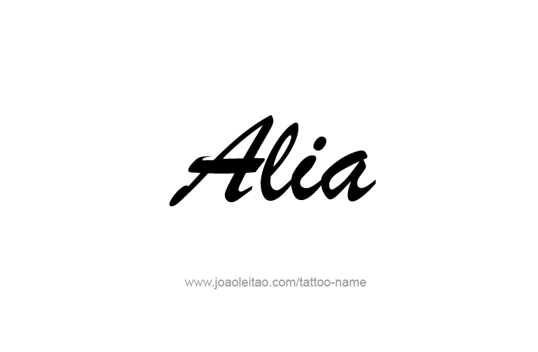 Tattoo Design  Name Alia   