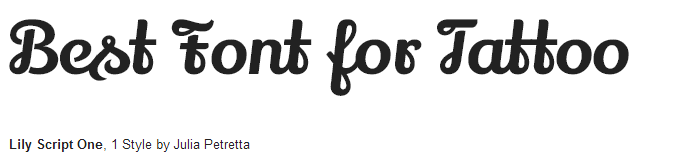 lily script one Font Style