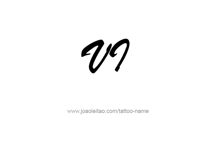 Tattoo Design Roman Numeral VI (6)