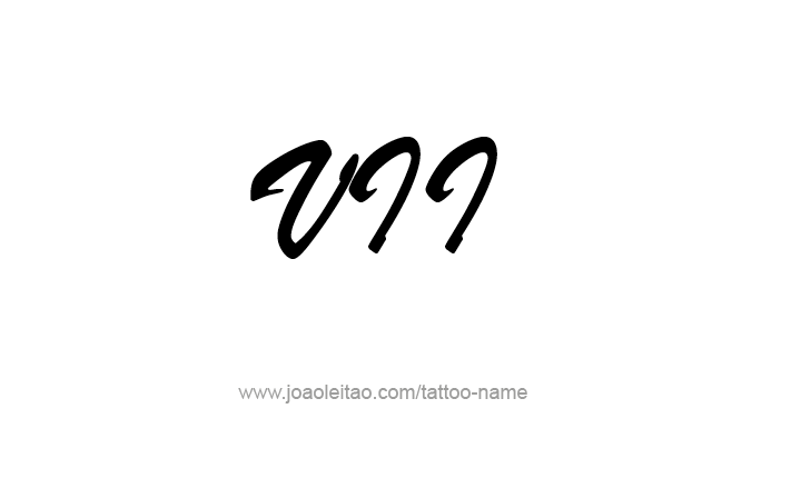 Tattoo Design Roman Numeral VII (7)