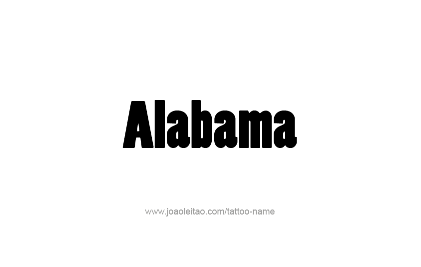 Tattoo Design USA State Name Alabama