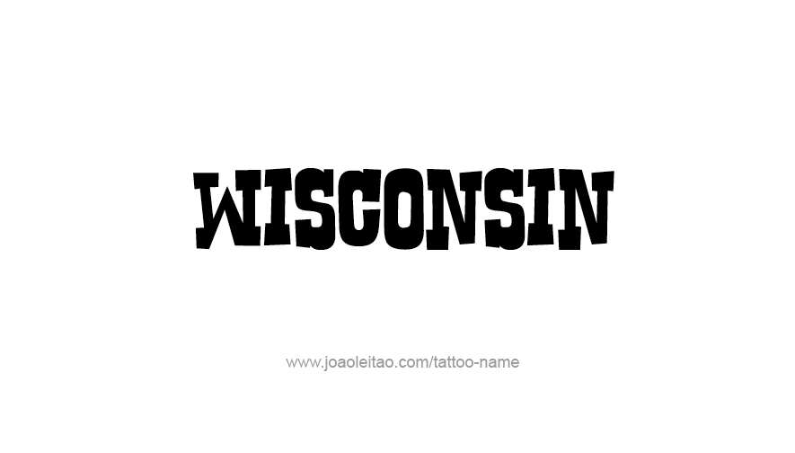 Tattoo Design USA State Name Wisconsin