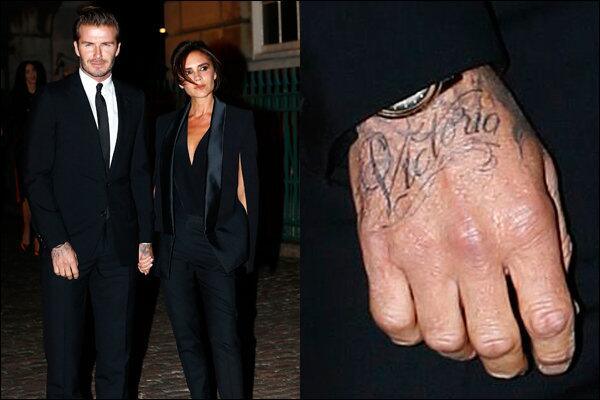 David Beckham Hand Name Tattoo