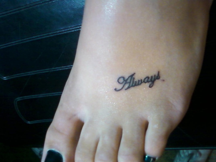 Word Always tattoo design - tattoo idea on foot for women