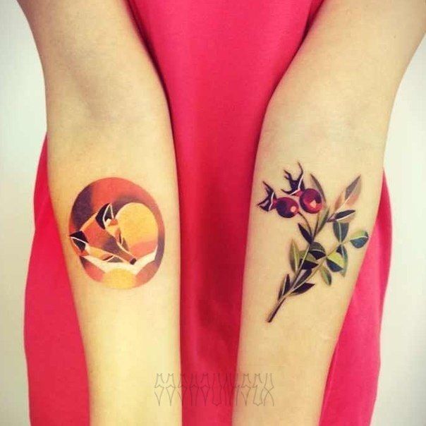 Animal motive forearm tattoo designs for women