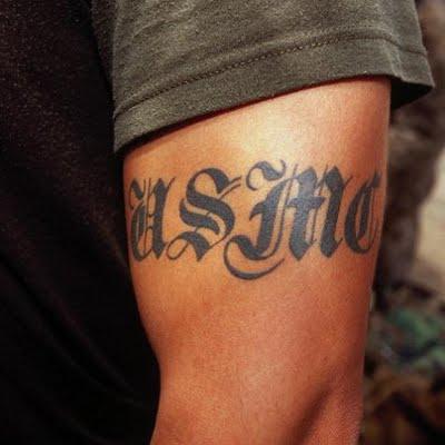 Amazing bicep band tattoo with name