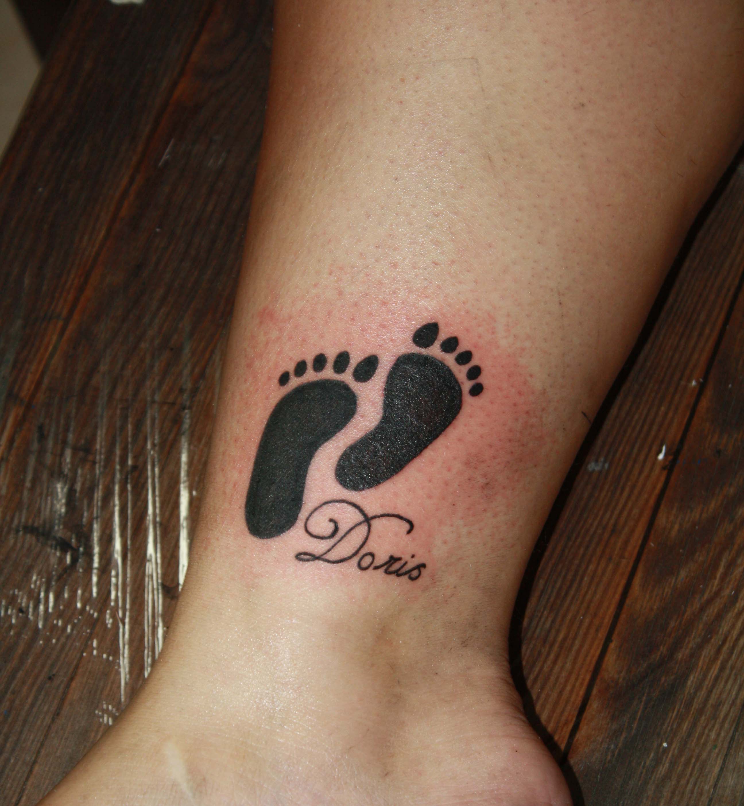 Baby Name Tattoo Design Idea on Ankle