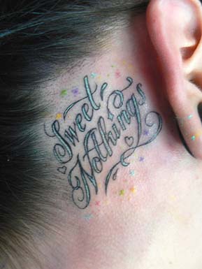 Right ear tattoo idea for female
