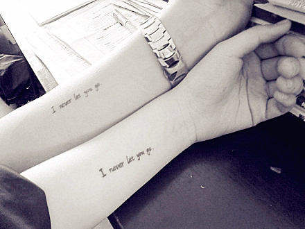 Loving quote design  couple tattoos idea