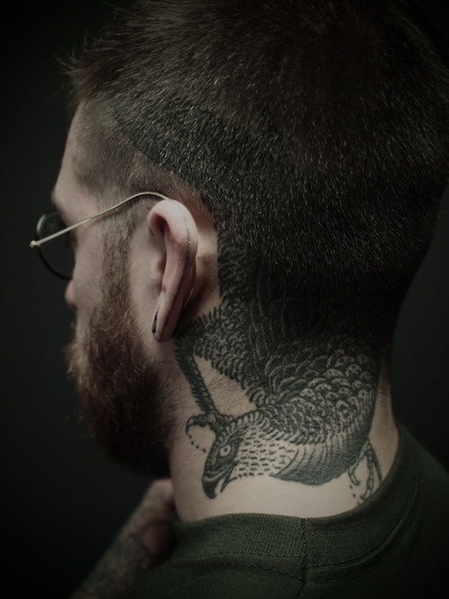 Eagle neck tattoo designs for men