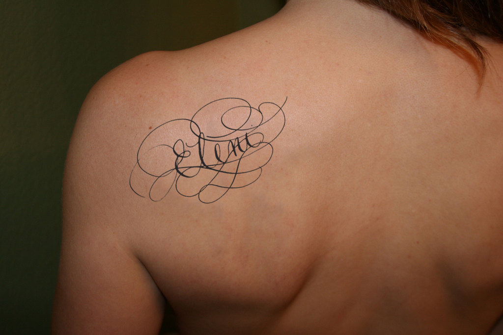 Feminine font tattoo design for girls