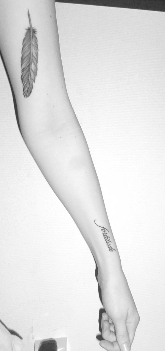 Sexy Feminine Name Tattoo Idea on Forearm