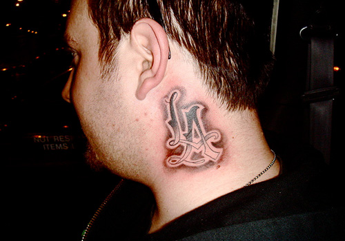 Los angeles neck tattoo design