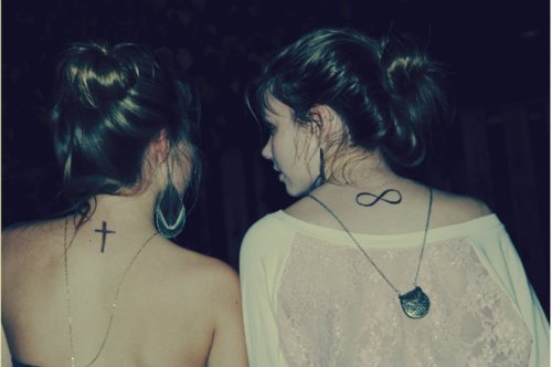Eternity symbol neck tattoo designs for girls