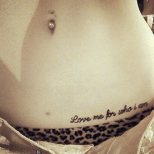 Subtle quote belly tattoo for girls