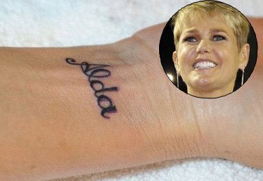 Xuxa tatuagens com nome no pulso