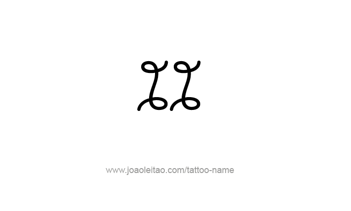 Desenho de Tatuagem do Número  Romano II 2