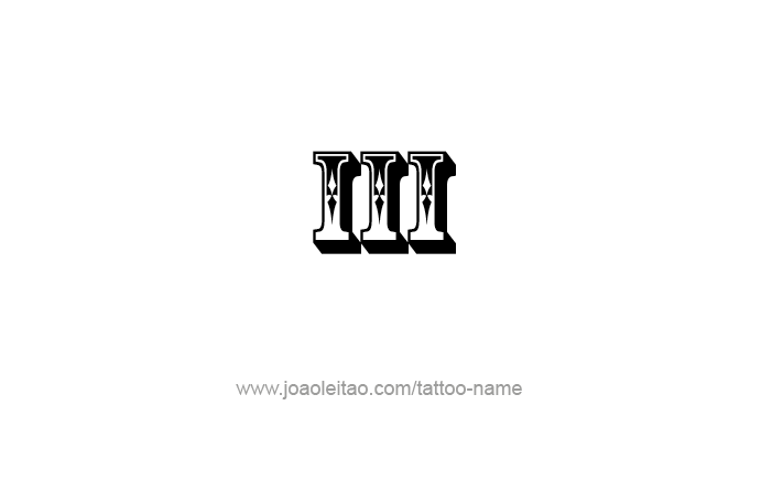 Desenho de Tatuagem do Número  Romano III 3