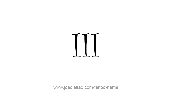 Desenho de Tatuagem do Número  Romano III 3