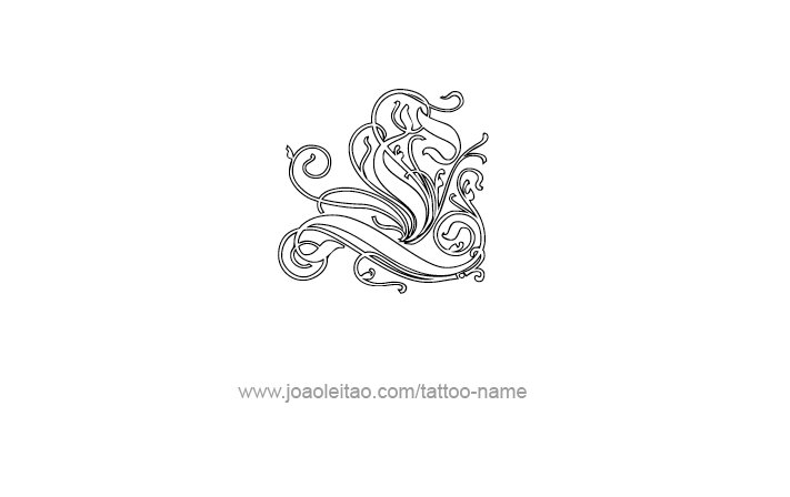 Desenho de Tatuagem do Número  Romano L 50