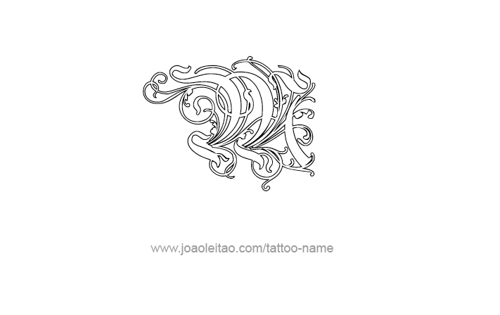 Desenho de Tatuagem do Número  Romano M 1000