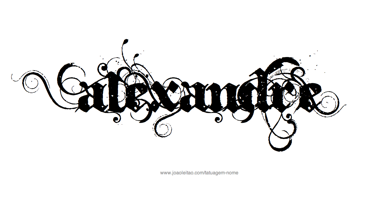 Desenho de Tatuagem com o Nome Alexandre