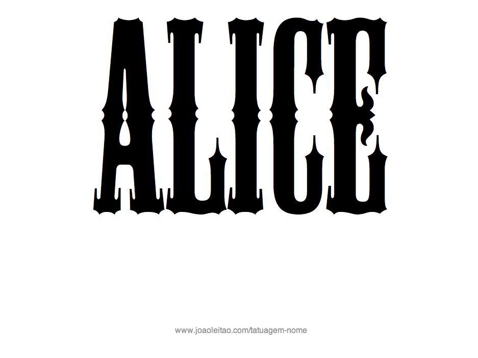 Desenho de Tatuagem com o Nome Alice