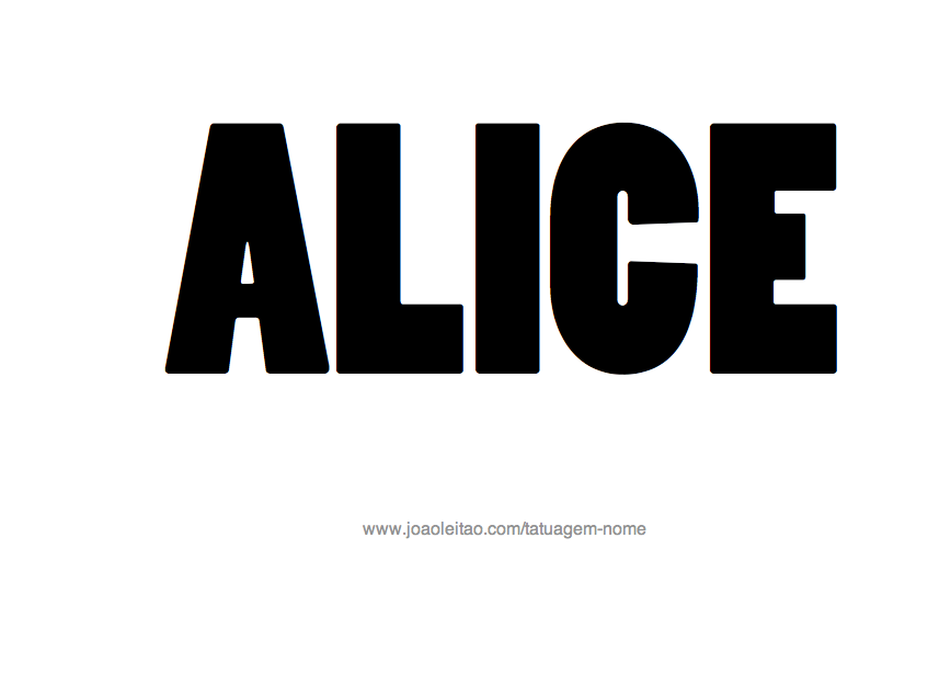 Desenho de Tatuagem com o Nome Alice