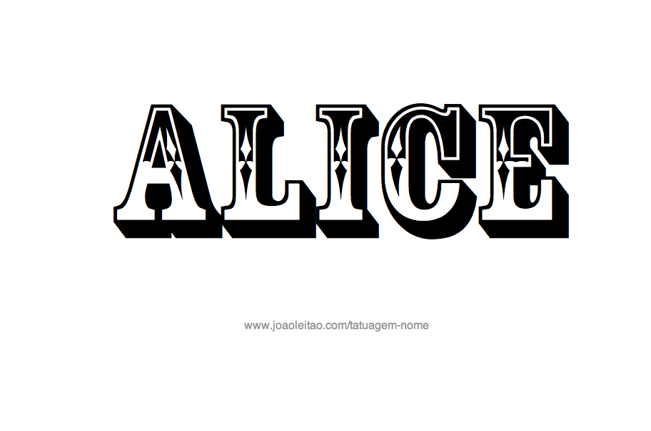 Desenho de Tatuagem com o Nome Alice