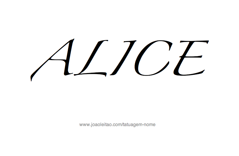 Desenho de Tatuagem com o Nome Alice