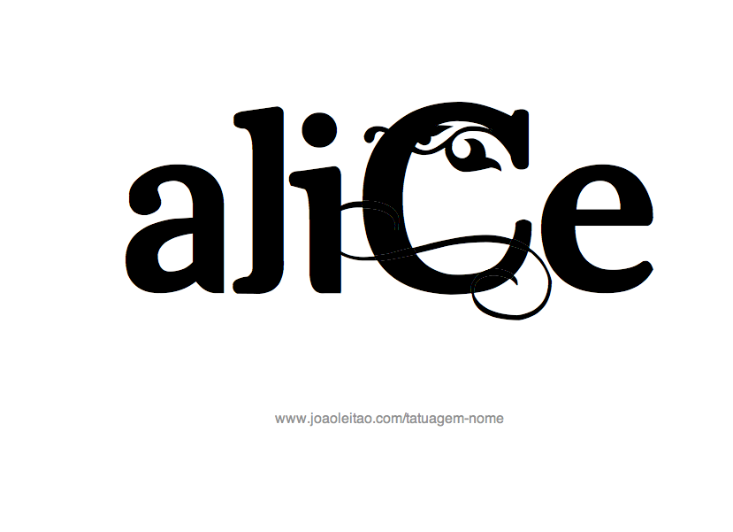 Desenho de Tatuagem com o Nome Alice