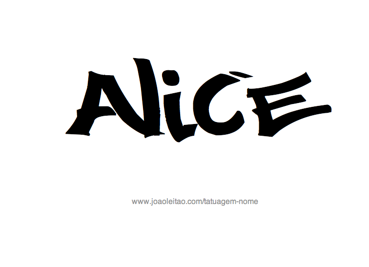 Desenho de Tatuagem com o Nome Alice