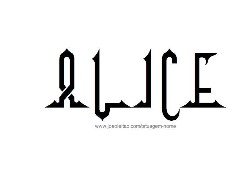 Desenho de Tatuagem com o Nome Alice