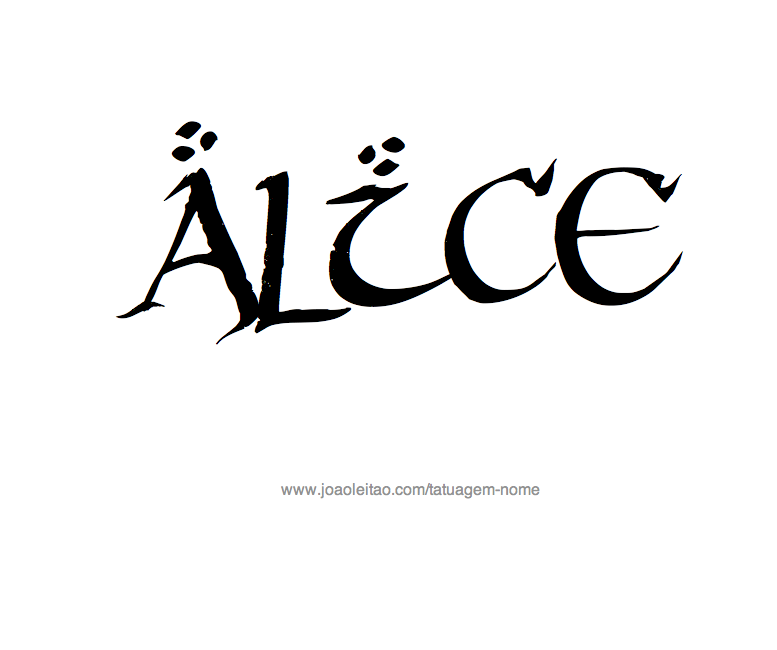 Desenho de Tatuagem com o Nome Alice