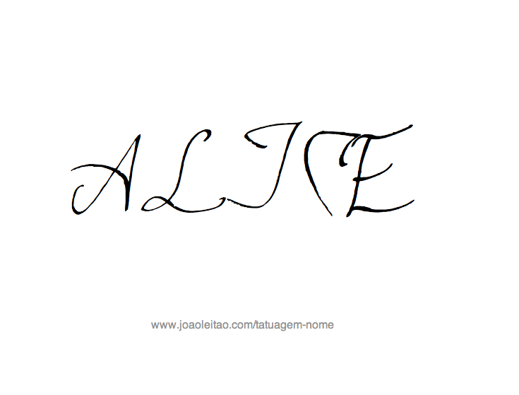 Desenho de Tatuagem com o Nome Alice