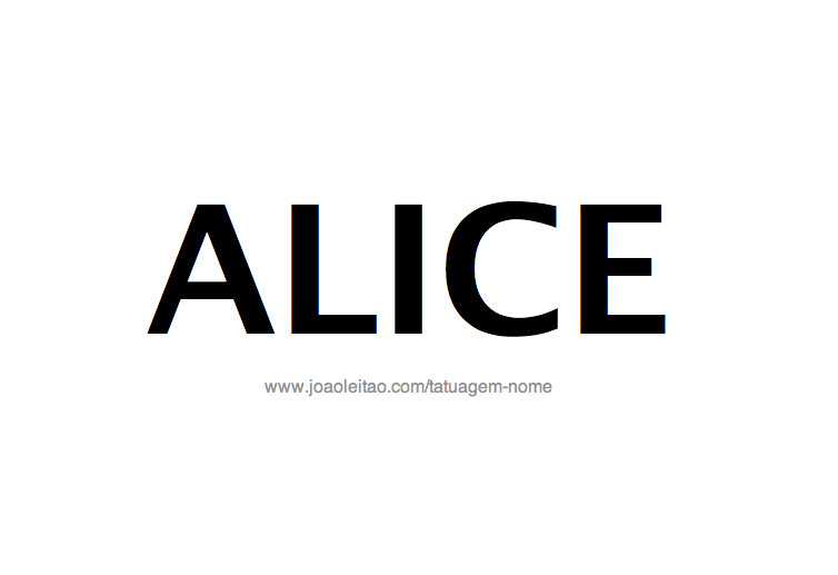 Desenho de Tatuagem com o Nome Alice