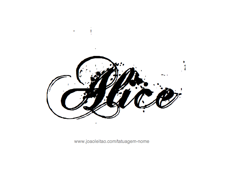 Desenho de Tatuagem com o Nome Alice