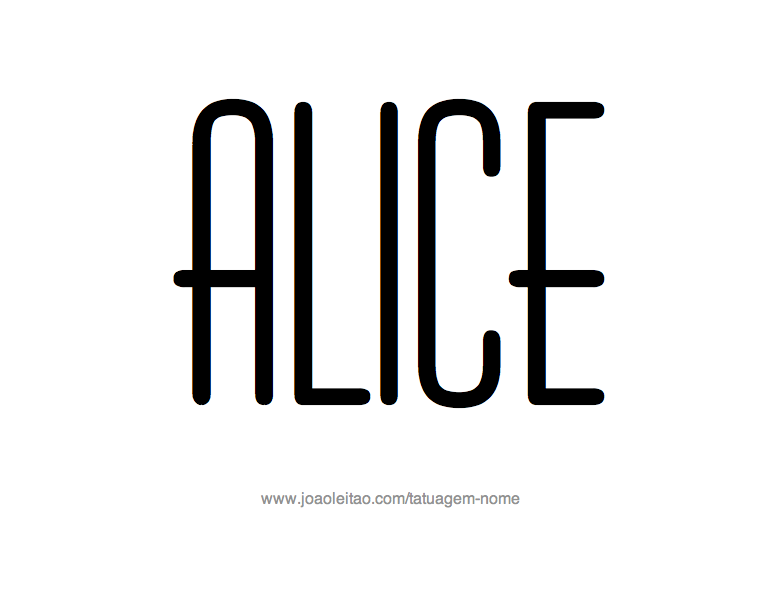 Desenho de Tatuagem com o Nome Alice