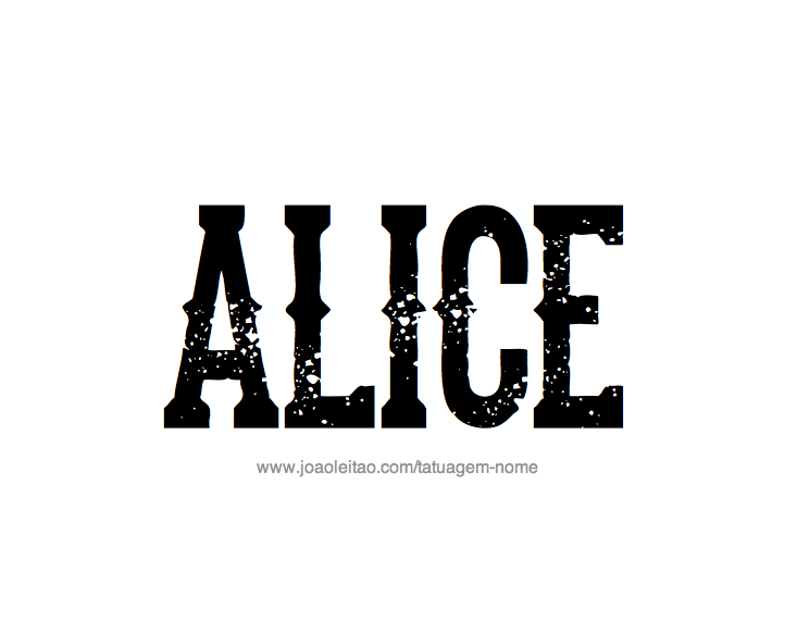 Desenho de Tatuagem com o Nome Alice